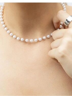 18K Gold PVD Glass Pearl Beaded Necklace - GOLD or SILVER